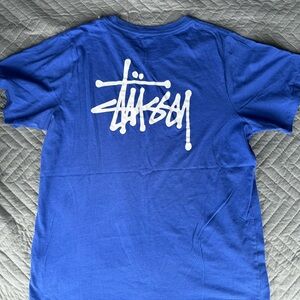STÜSSY MEN’S SHIRT- BLUE SIZE S VINTAGE GOOD CONDITION